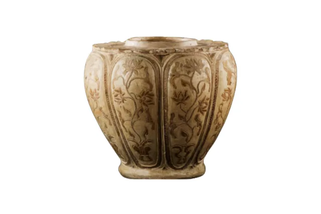 Thống gốm hoa nâu